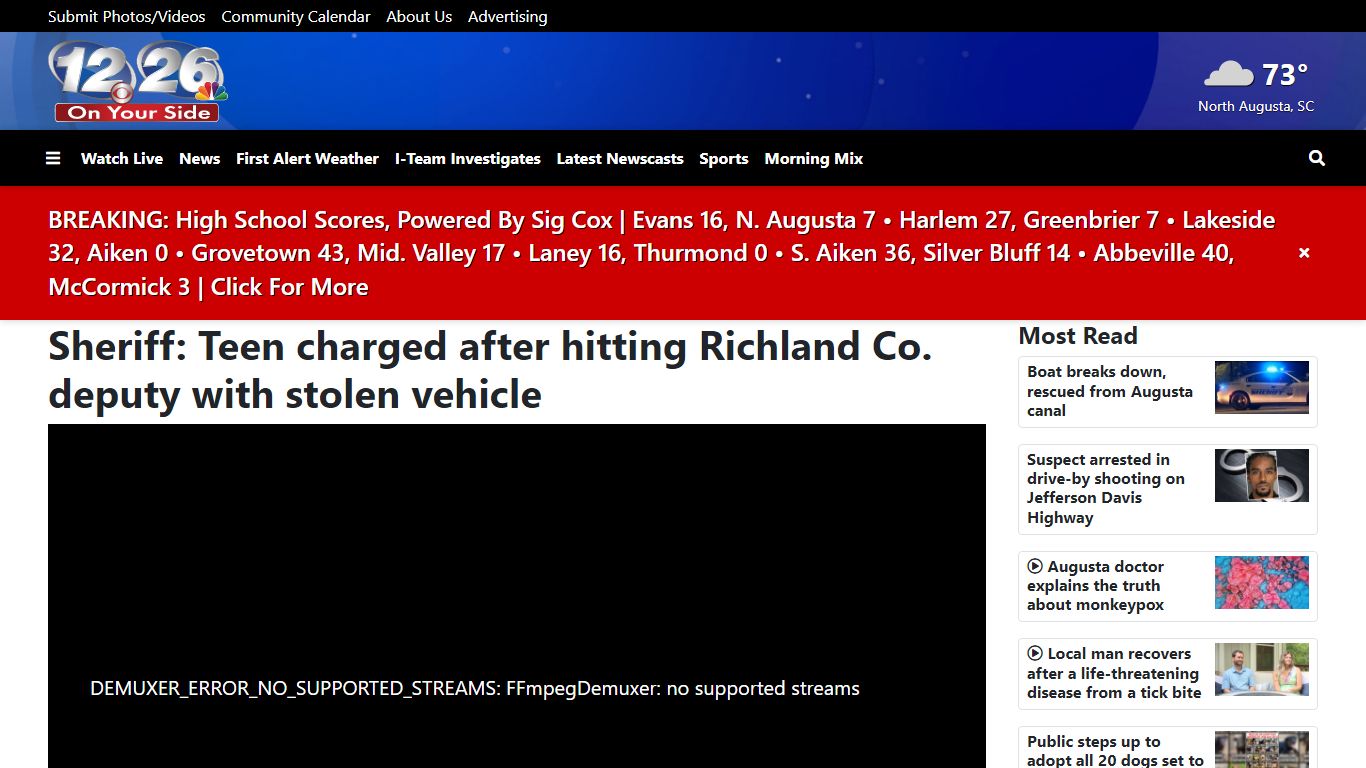 Sheriff: Teen charged after hitting Richland Co. deputy with stolen vehicle